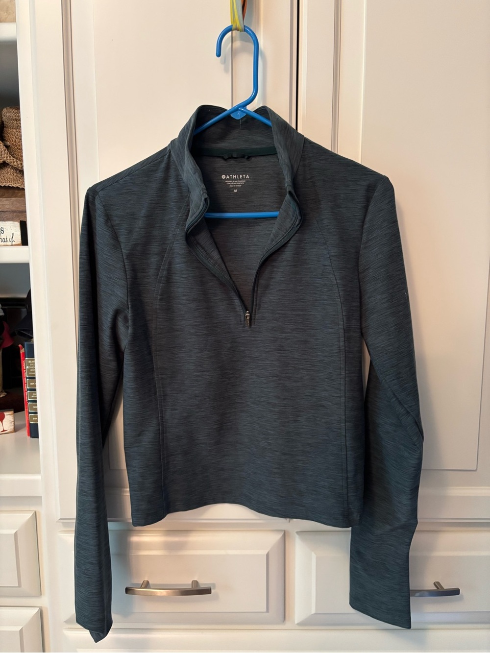 Athleta Women's Forest Green Quarter-Zip Pullover S EUC
